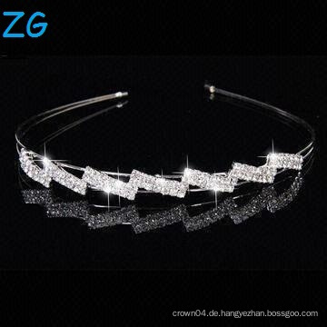 Mode Einfache Design Kristall Hochzeit Tiara Band Kristall Tanz Kopfstücke